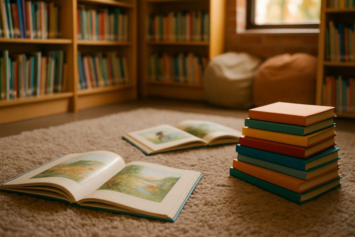 Storybooks in the reading corner