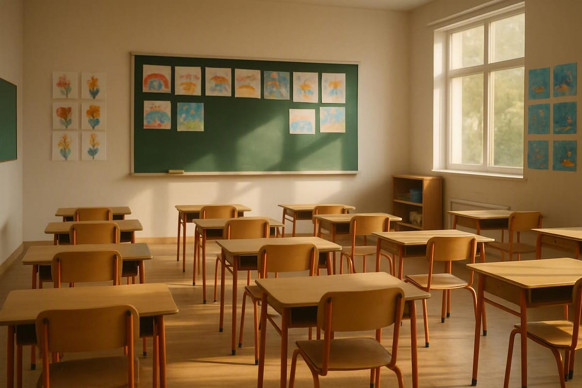 Classroom ready for the after-school club